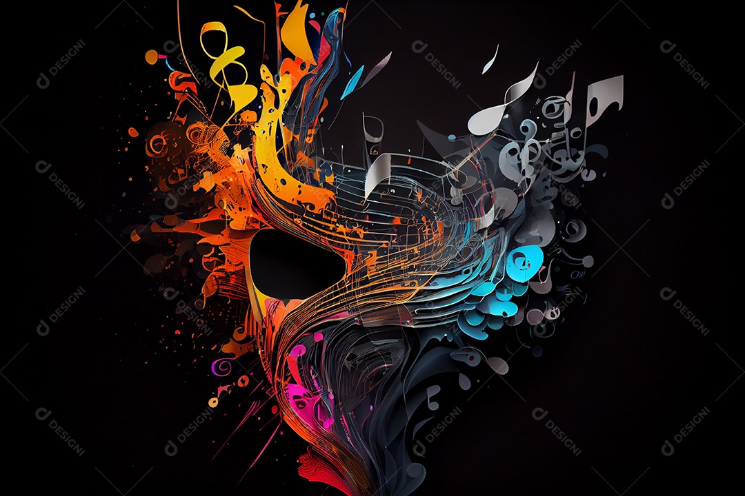 Notas musicais coloridas abstratas