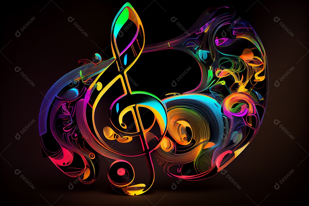 Notas musicais coloridas abstratas