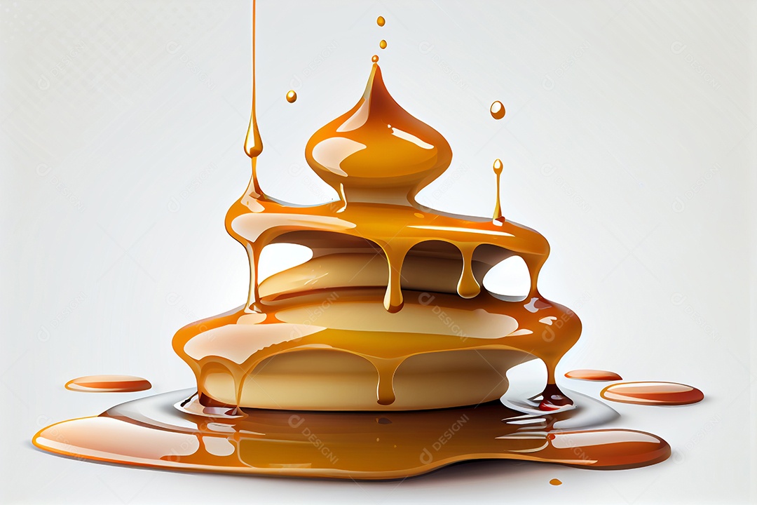 Deliciosas panquecas com calda de mel