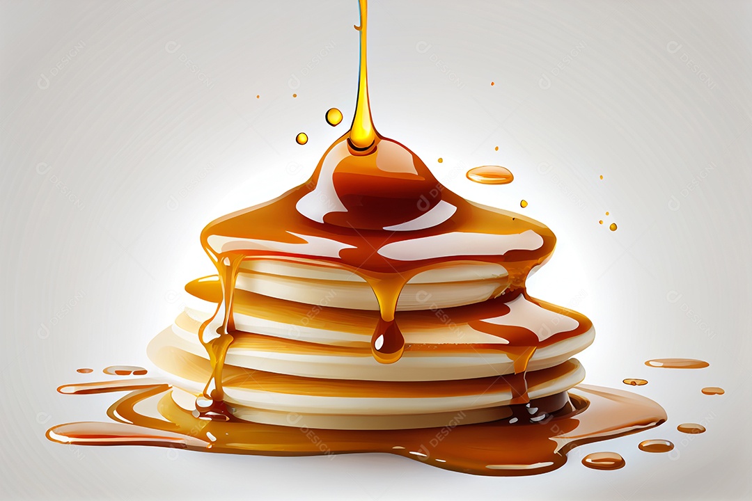 Deliciosas panquecas com calda de mel