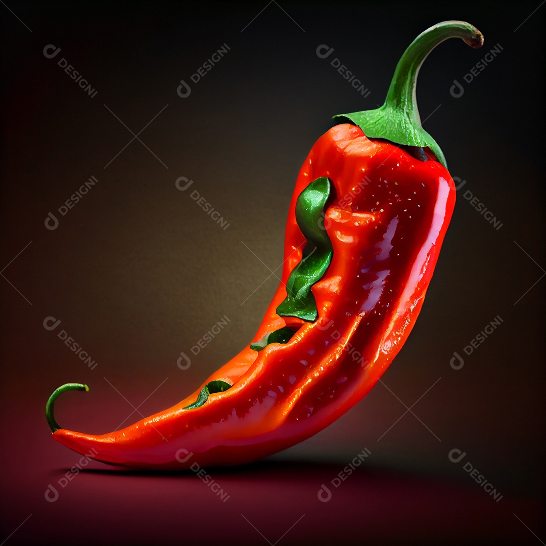Ilustração de uma pimenta malagueta vermelha ardida