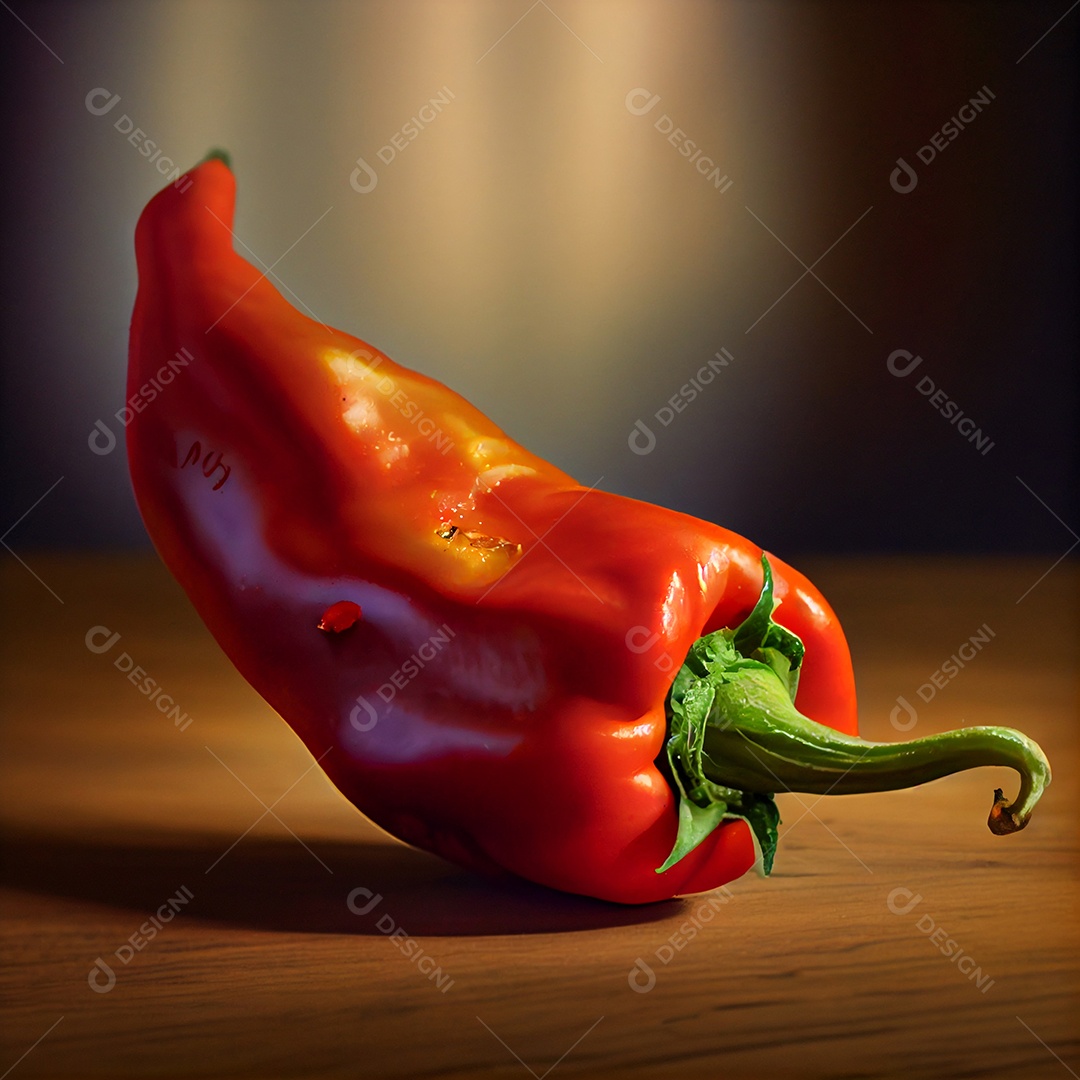 Ilustração de uma pimenta malagueta vermelha ardida