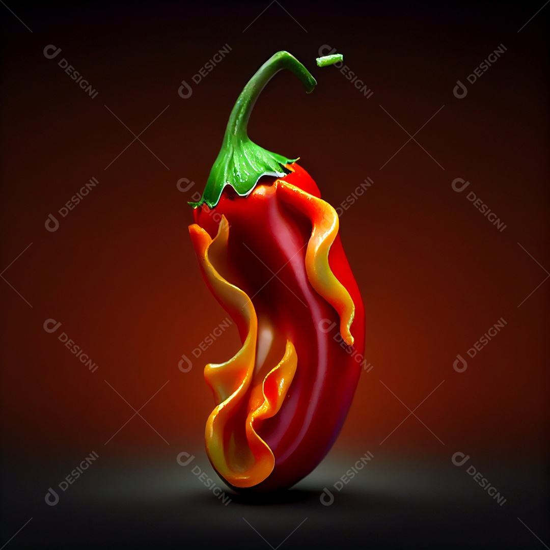 Ilustração de uma pimenta malagueta vermelha ardida