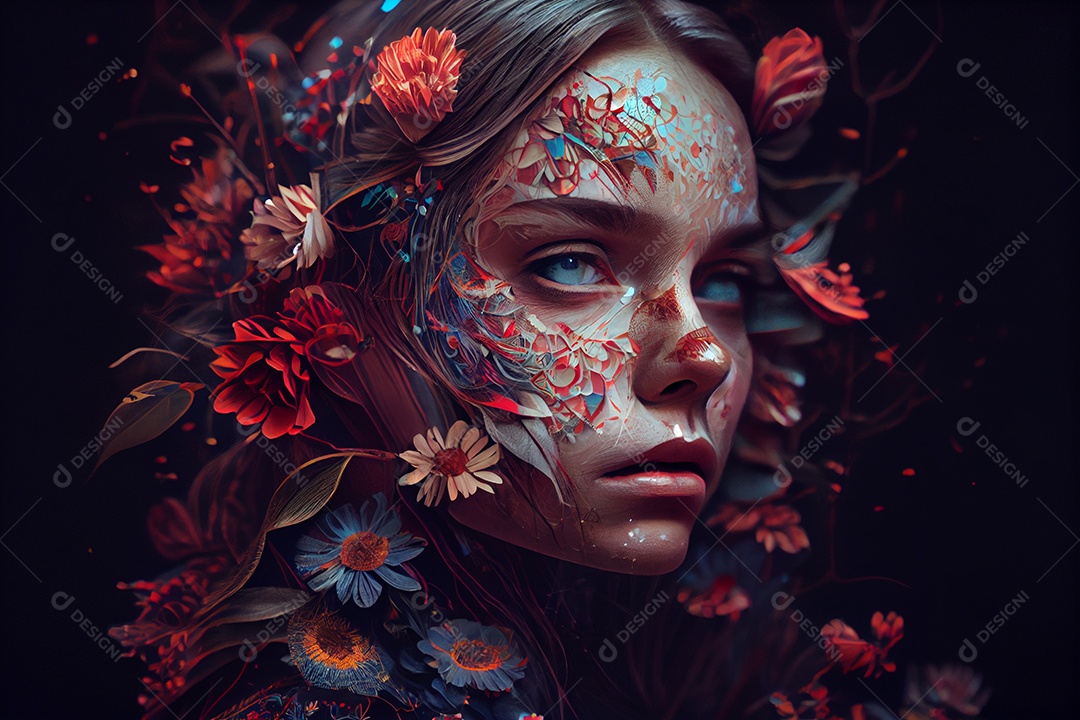 Linda garota com fones de ouvido