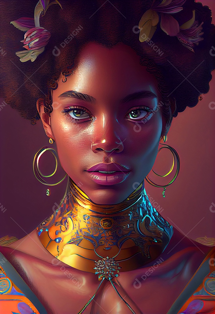 Linda mulher negra sorridente