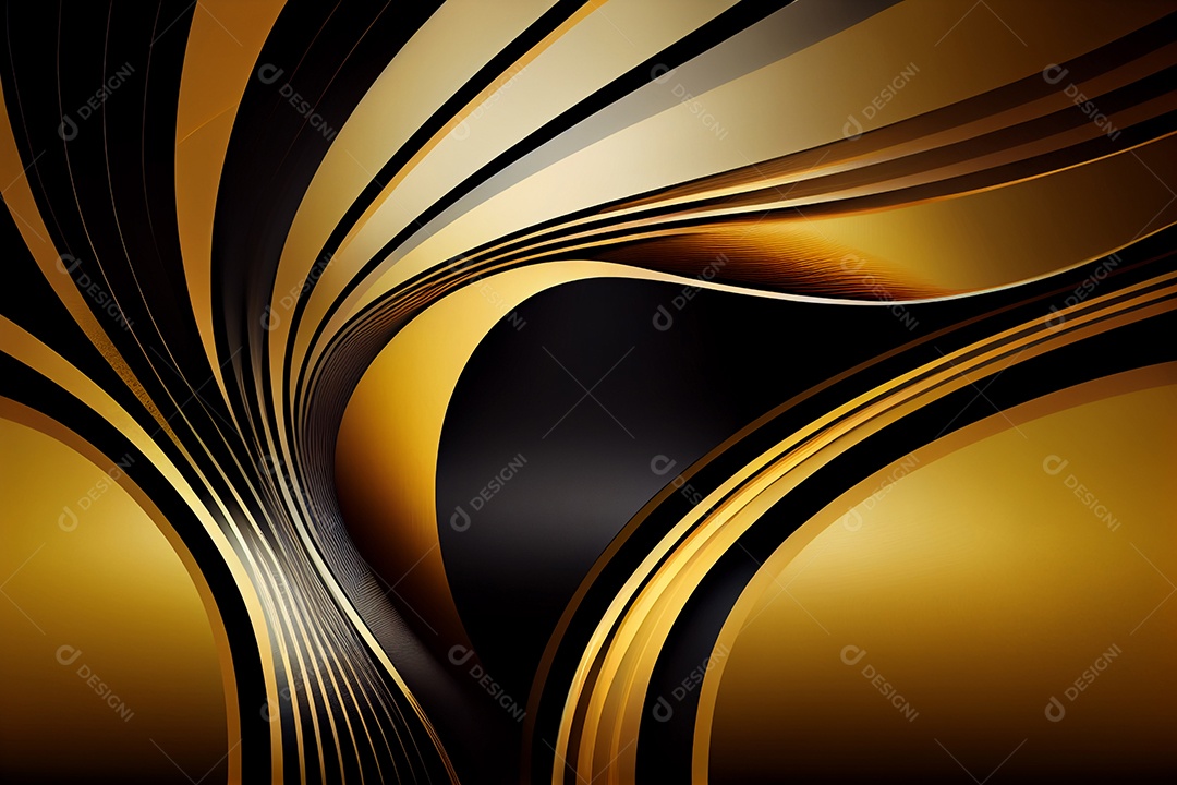 Textura curvas douradas e pretas