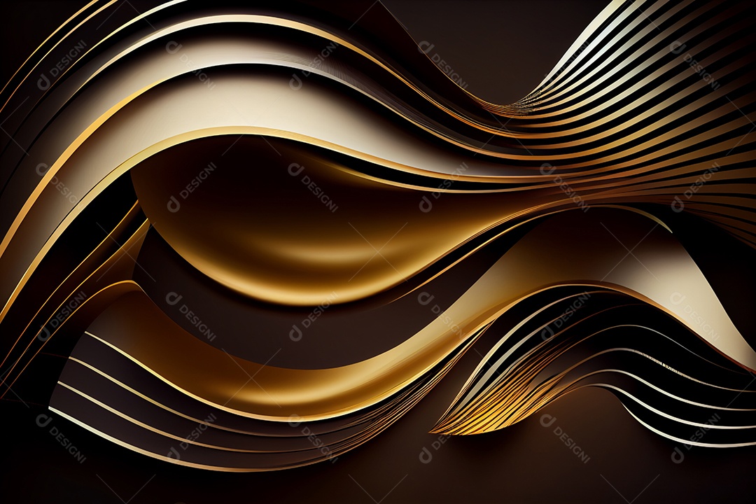 Textura curvas douradas e pretas