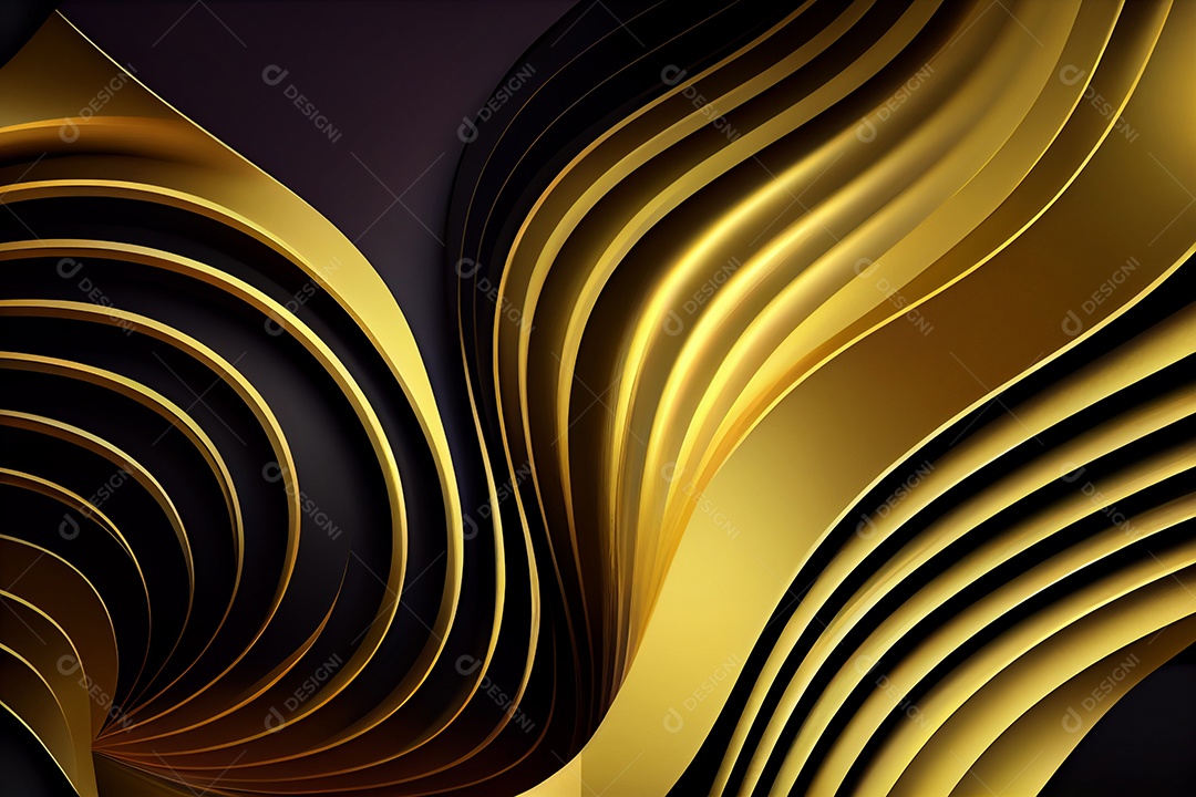 Textura curvas douradas e pretas