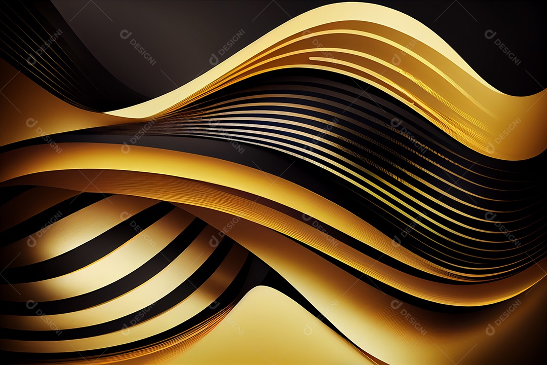 Textura curvas douradas e pretas