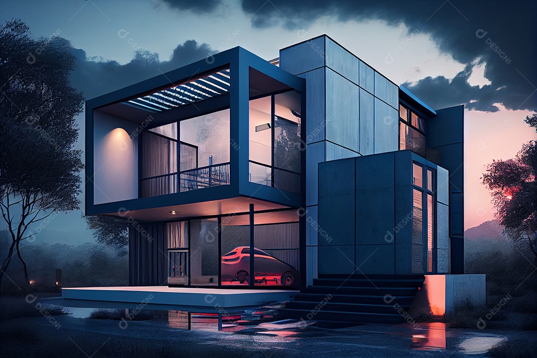 Exterior de uma casa moderna