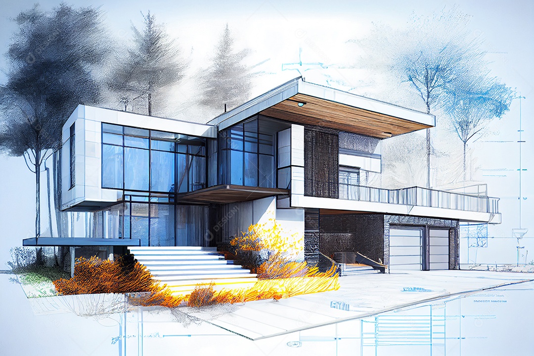 Exterior de uma casa moderna