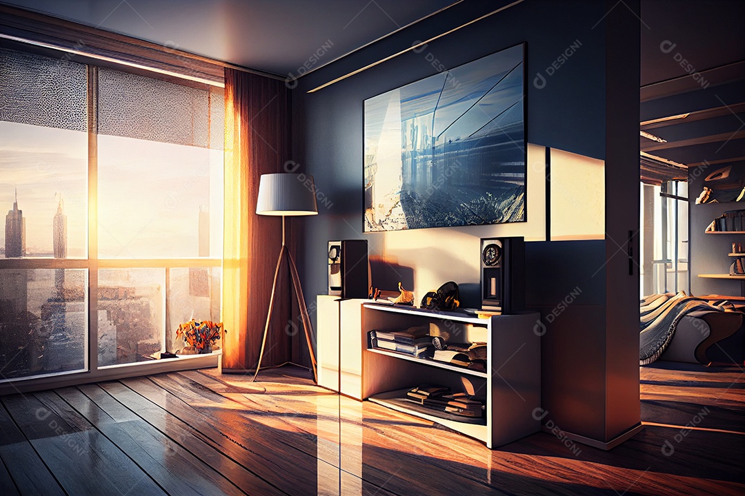 Interior de um quarto moderno