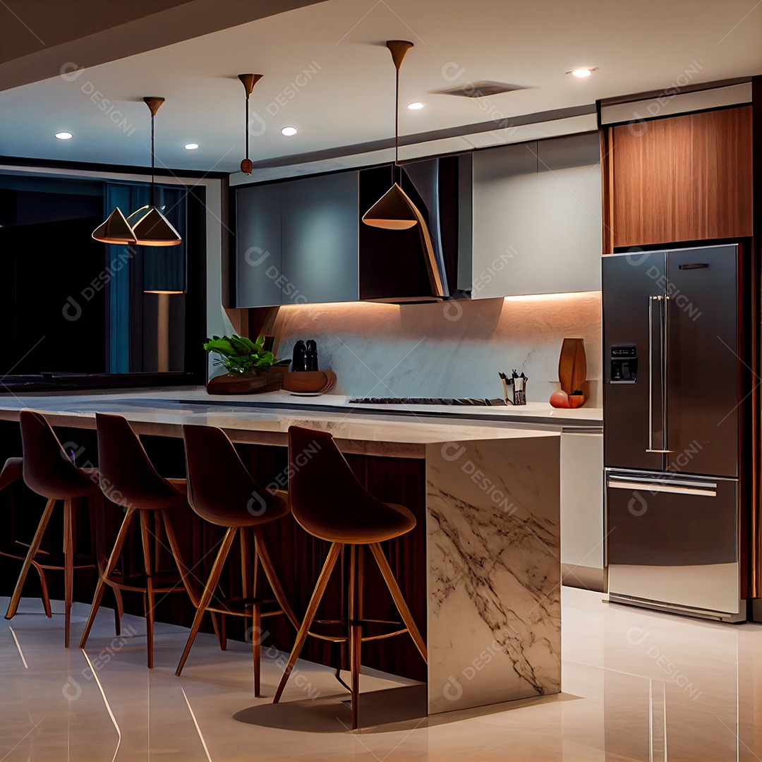 Interior de uma cozinha moderna