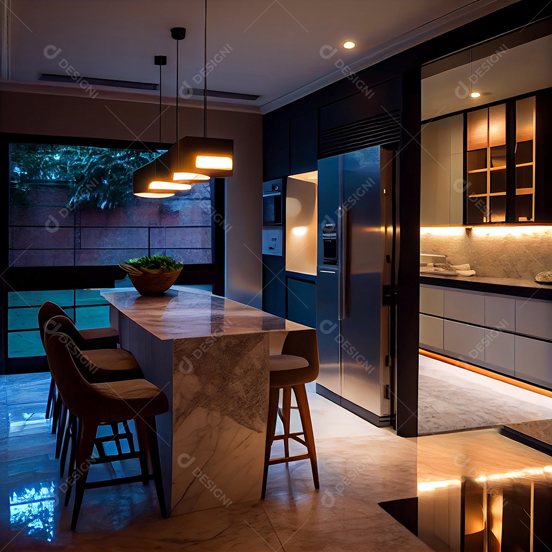 Interior de uma cozinha moderna