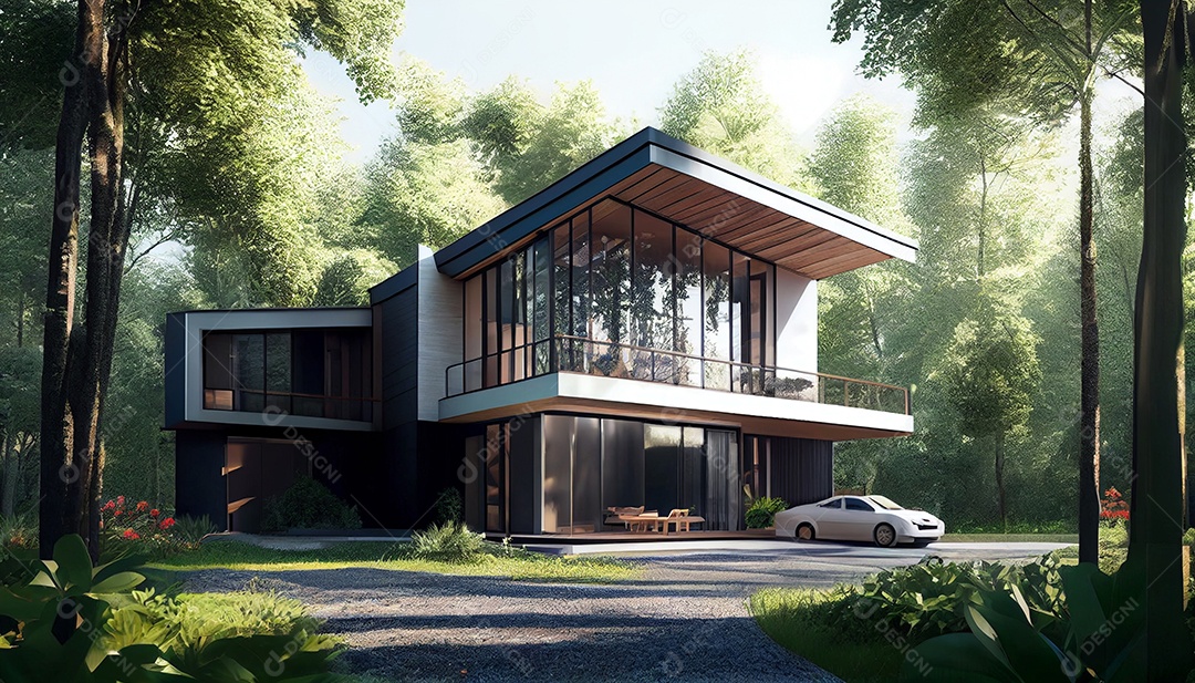 Exterior de uma casa moderna