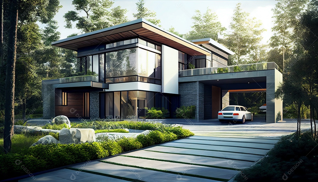 Exterior de uma casa moderna