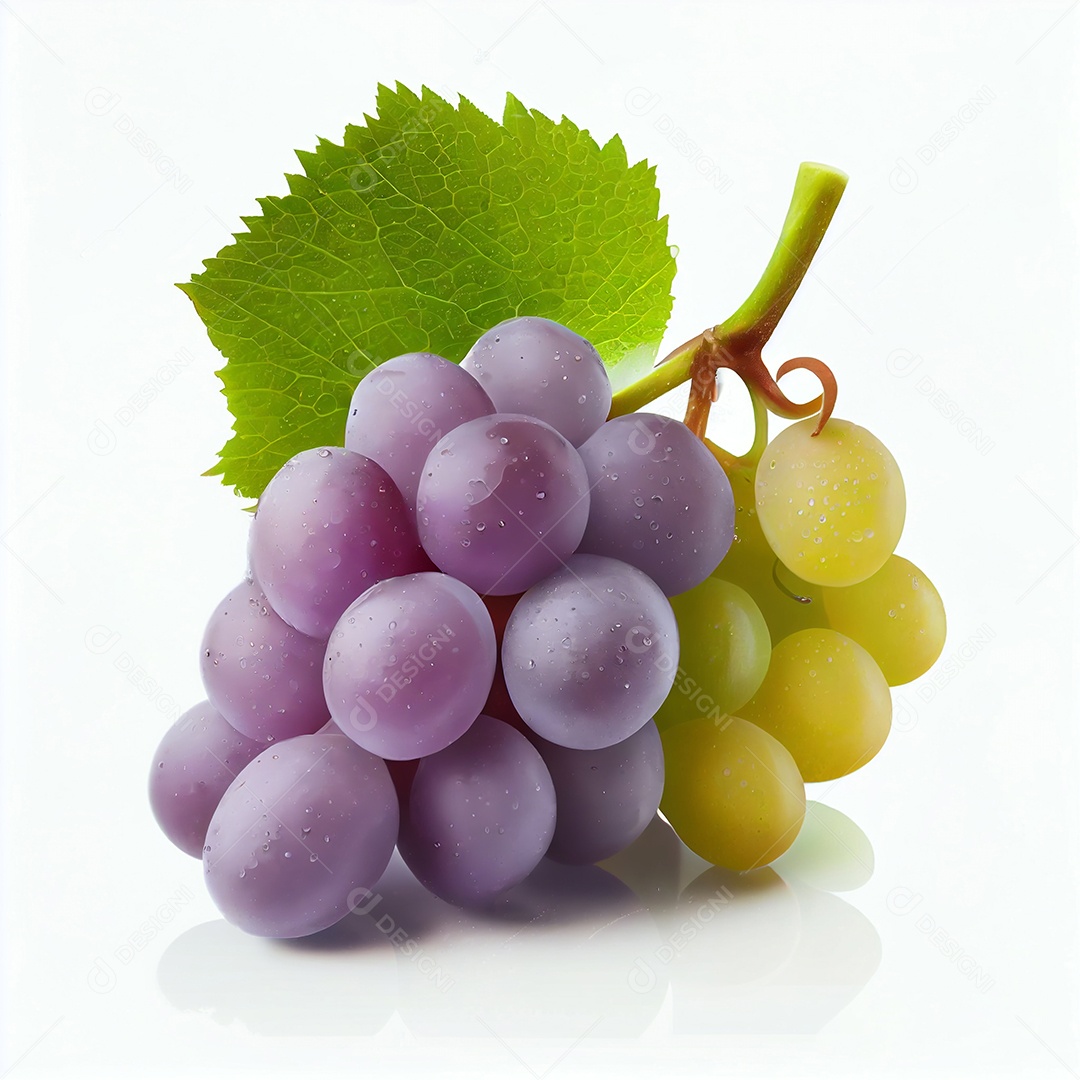 Cacho de uva isolado em fundo branco
