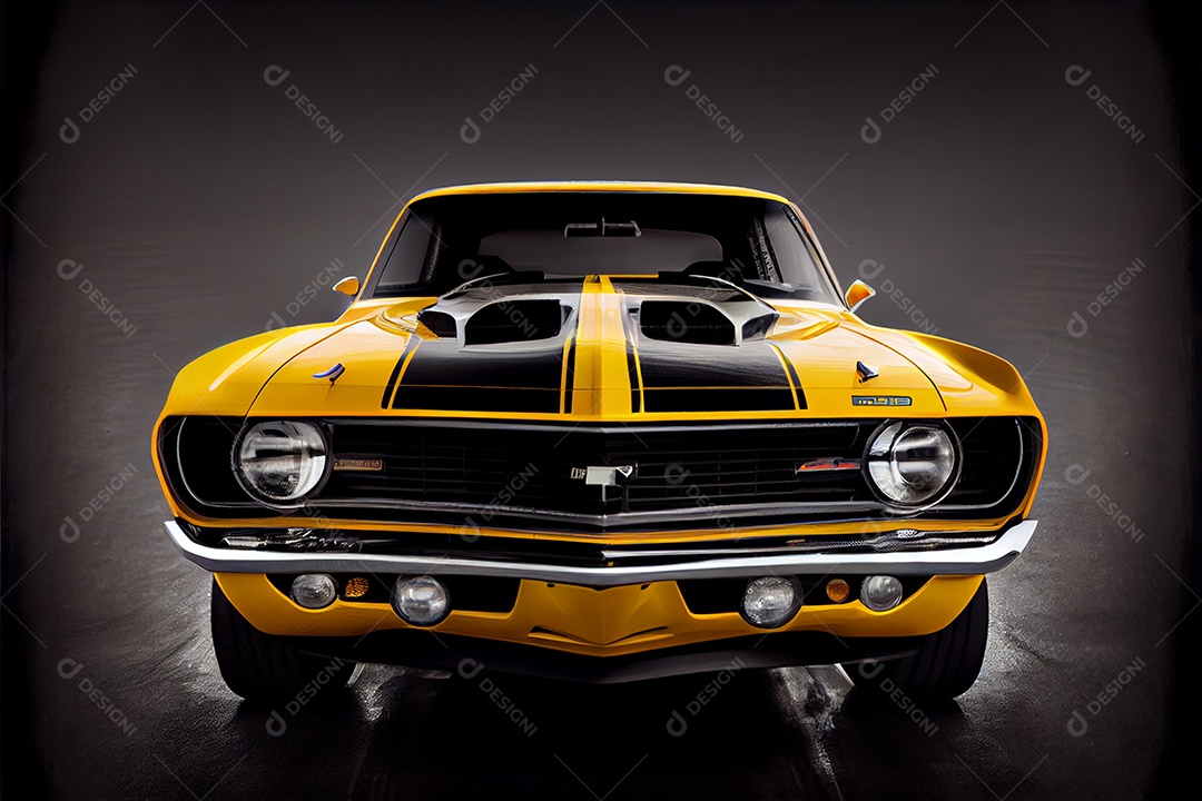 Carro esportivo Camaro amarelo