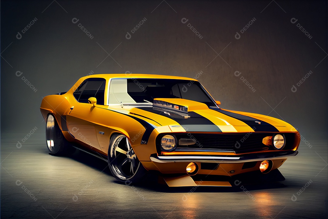 Carro esportivo Camaro amarelo