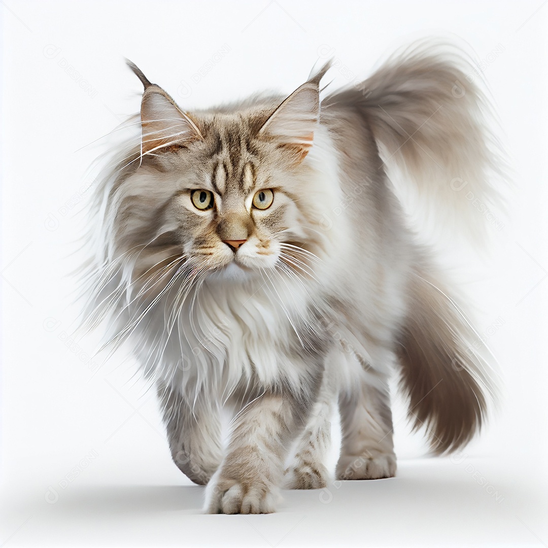 Ilustração de um Gato Maine Coon