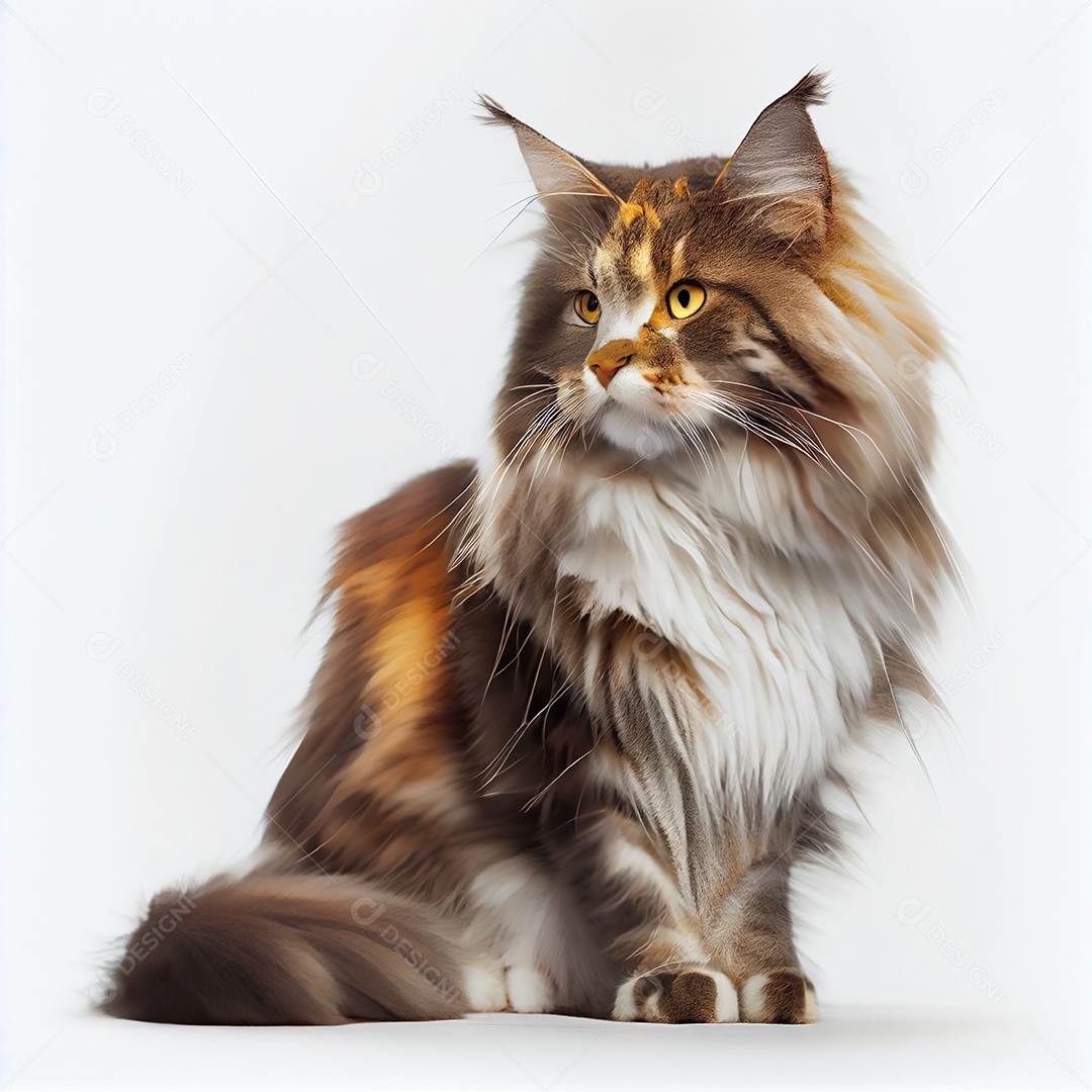 Ilustração de um Gato Maine Coon