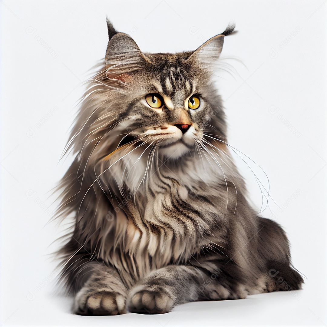 Ilustração de um Gato Maine coon