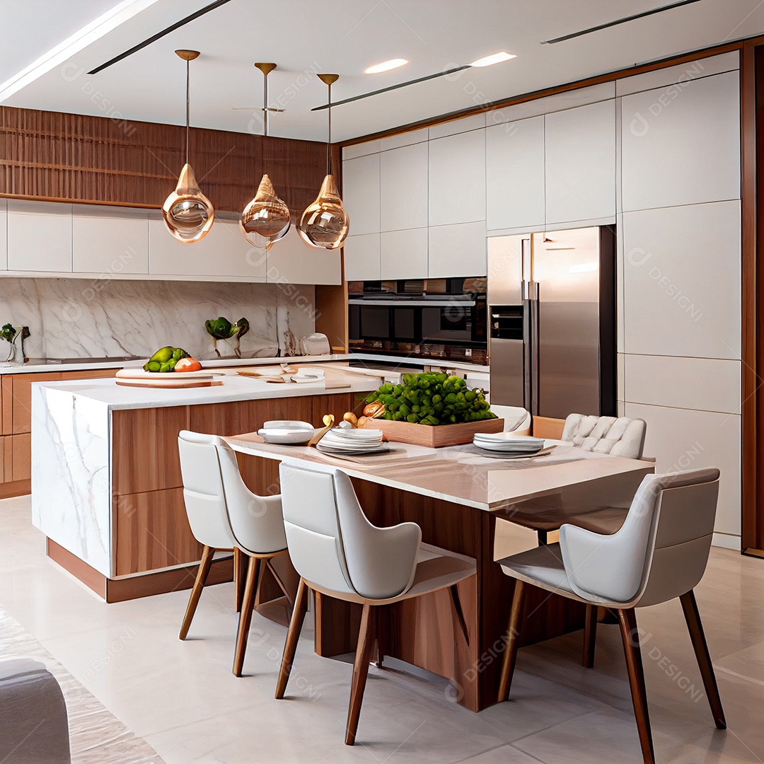 Decoração de um cozinha moderna