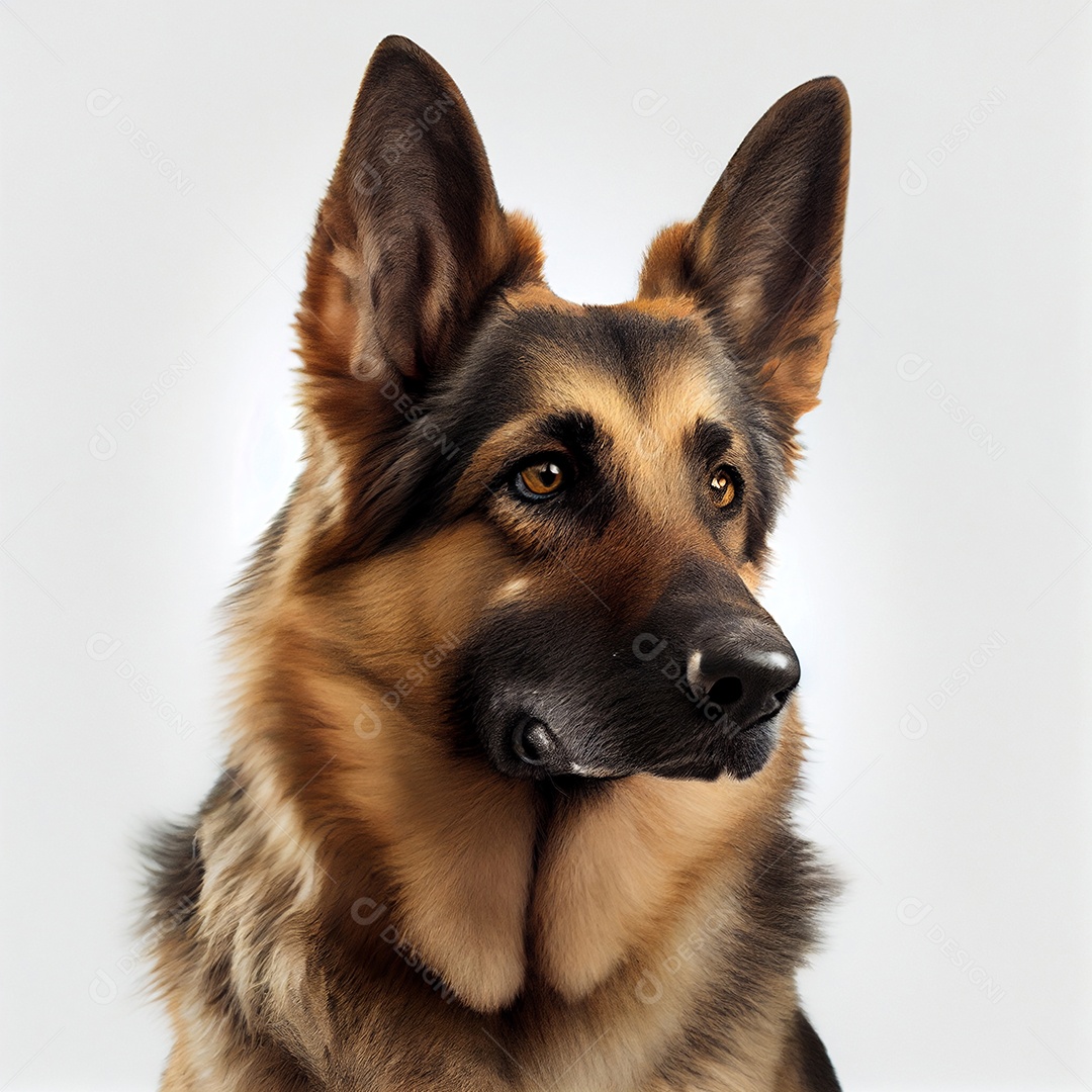 Cachorro Pastor Alemão isolado em fundo branco