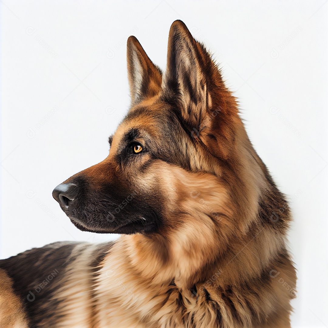 Cachorro Pastor alemão isolado em fundo branco