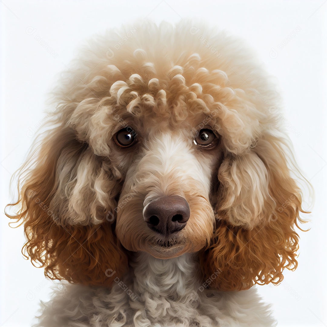 Cachorro poodle isolado em fundo branco