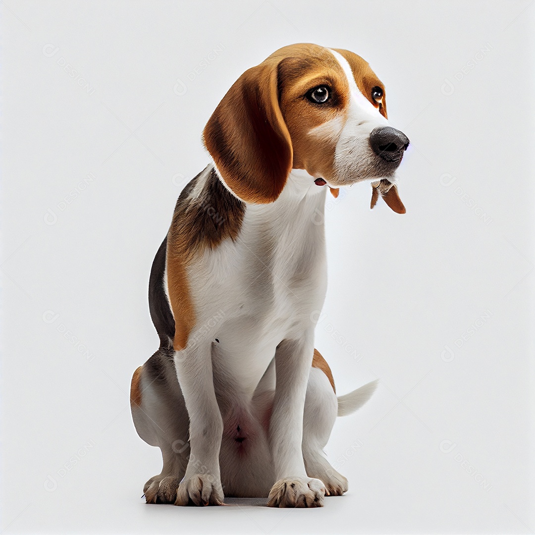 Cachorro beagle isolado em fundo branco