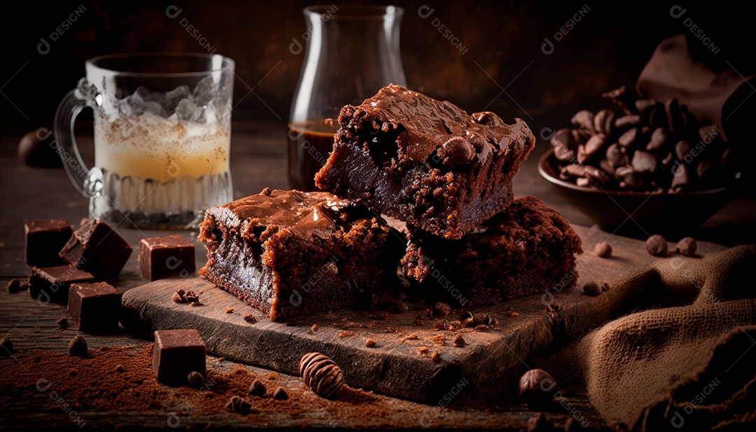 Delicioso brownie de chocolate.