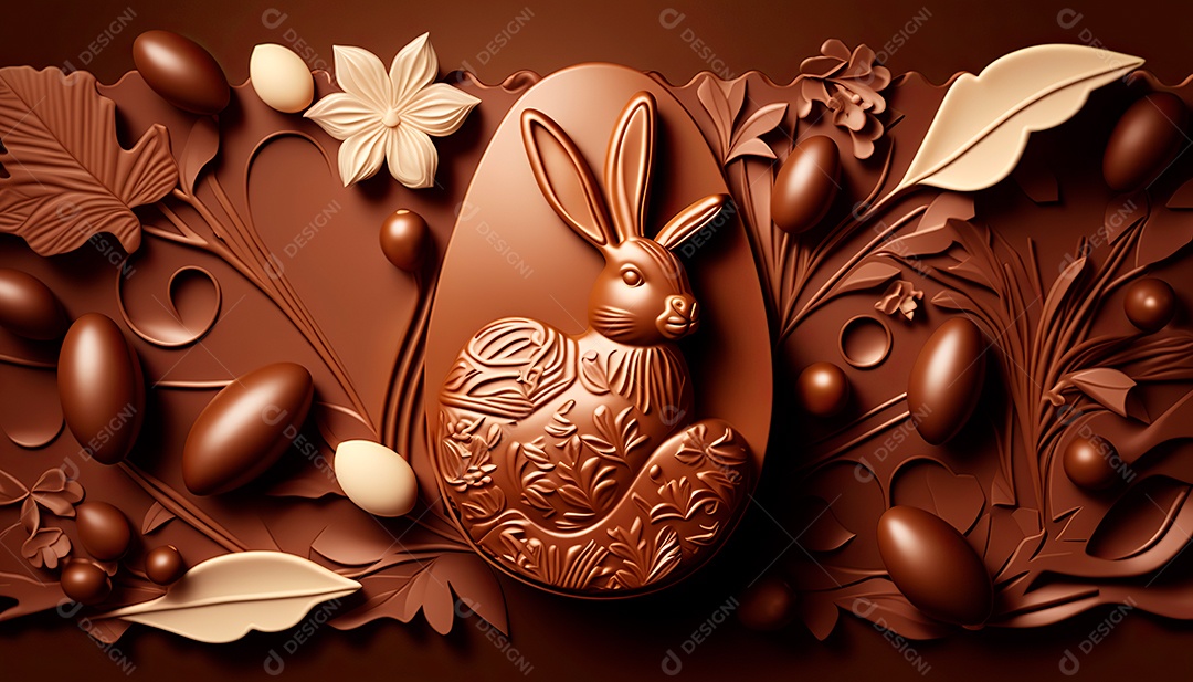 Deliciosos ovos de páscoa de chocolate.