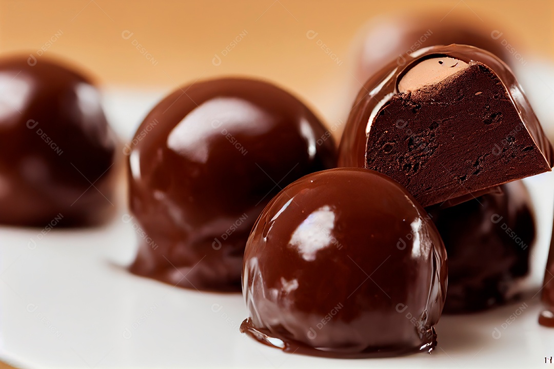 Deliciosas trufas de chocolate.