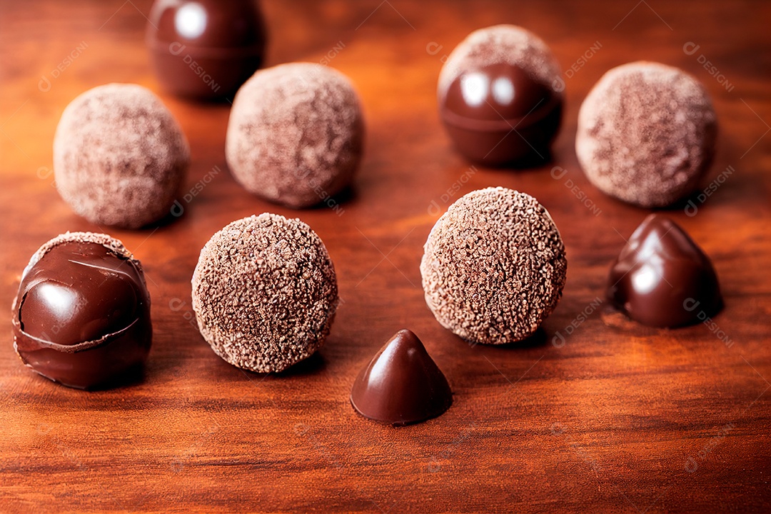 Deliciosas trufas de chocolate.