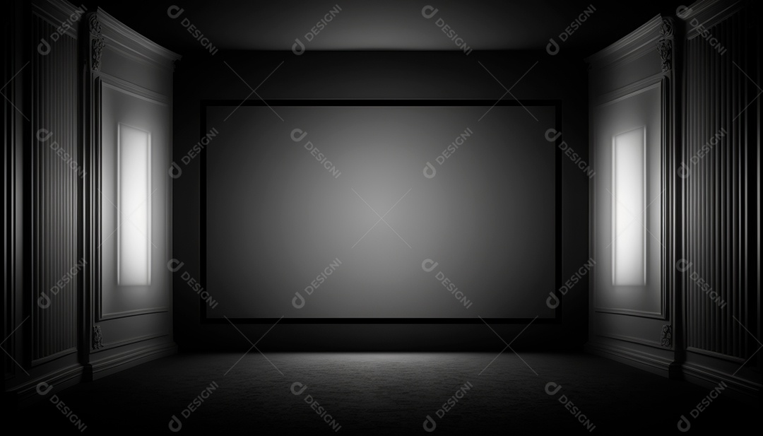 Telas escuras de cinema.