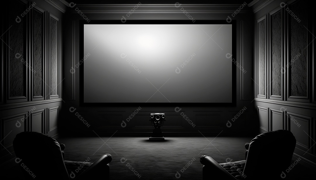 Telas escuras de cinema.