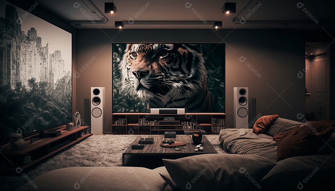 Conceito de cinema em casa.