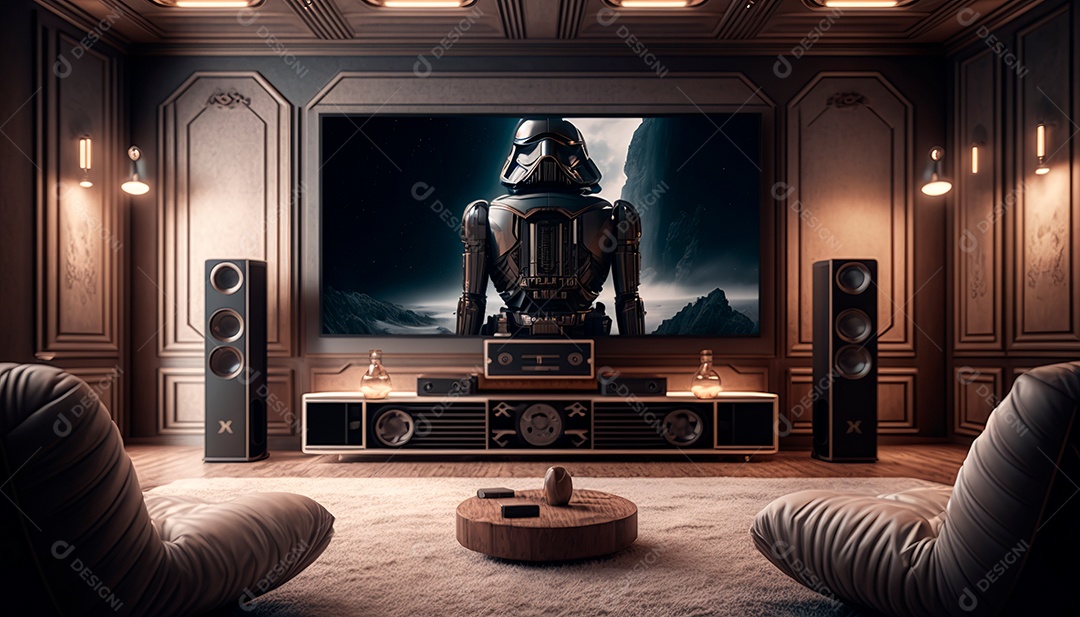 Conceito de cinema em casa.