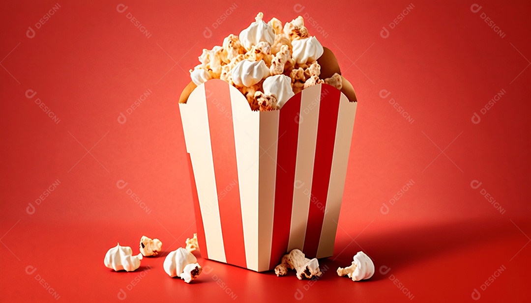 Pacote de pipoca cheio de pipoca.
