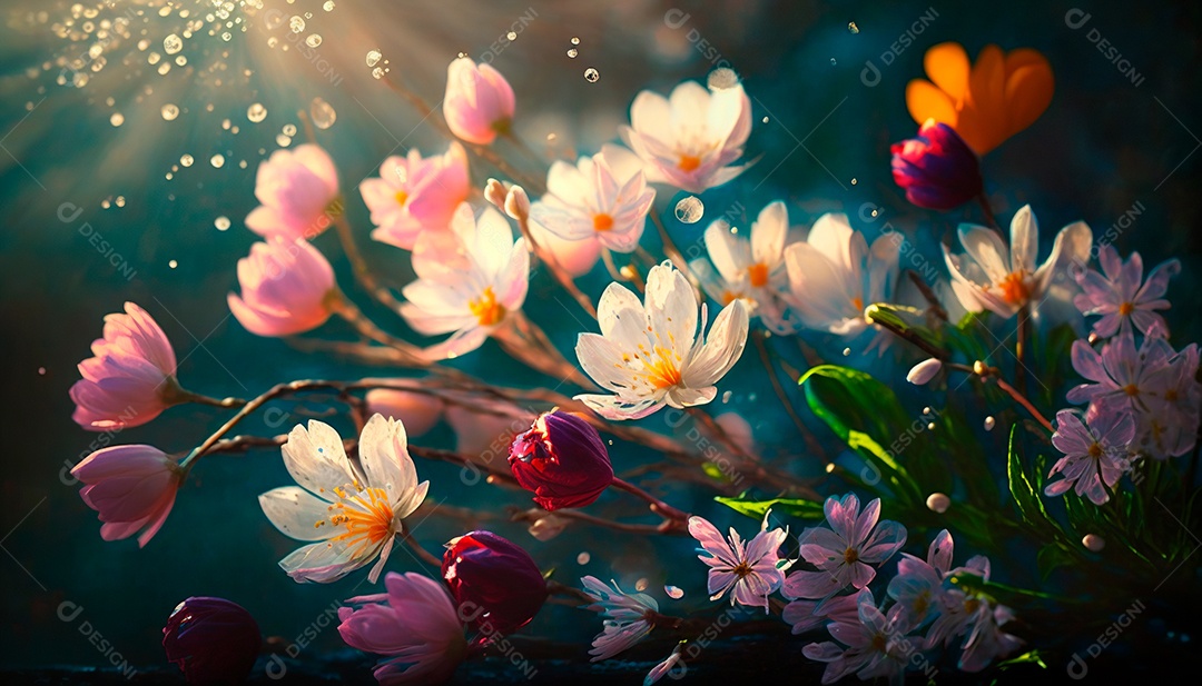 Lindas flores coloridas.