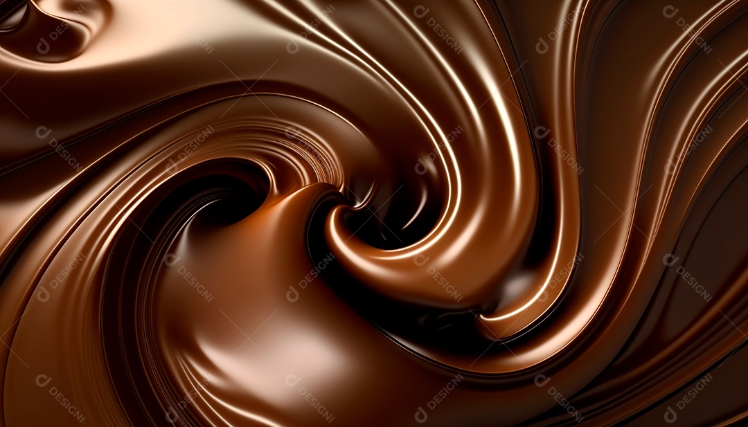 Textura de fundo de chocolate derretido rodopiante.