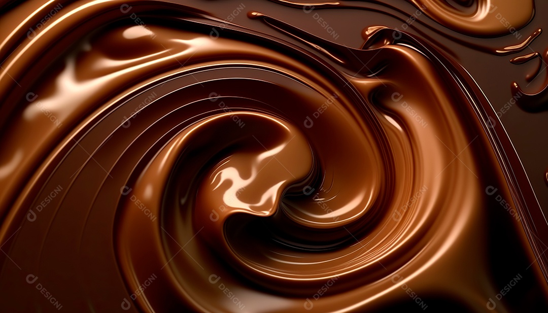 Textura de fundo de chocolate derretido rodopiante.