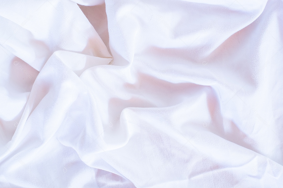 Textura gradiente de linho branco estilo de curva turva de tecido de luxo abstrato, roupa de cama enrugada e sombras cinza escuras, plano de fundo