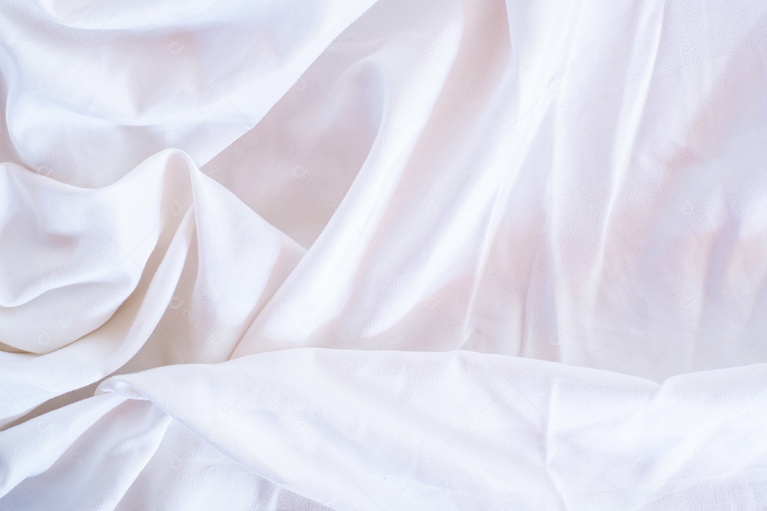Textura gradiente de linho branco estilo de curva turva de tecido de luxo abstrato, roupa de cama enrugada e sombras cinza escuras, plano de fundo