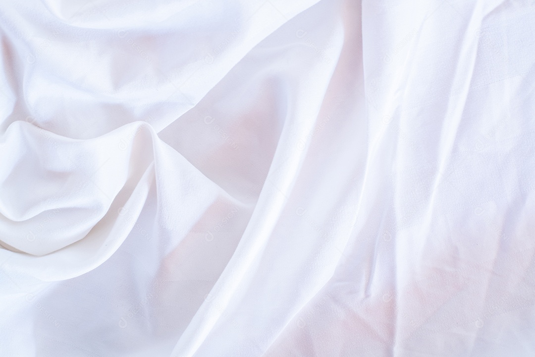 Textura gradiente de linho branco estilo de curva turva de tecido de luxo abstrato, roupa de cama enrugada e sombras cinza escuras, plano de fundo