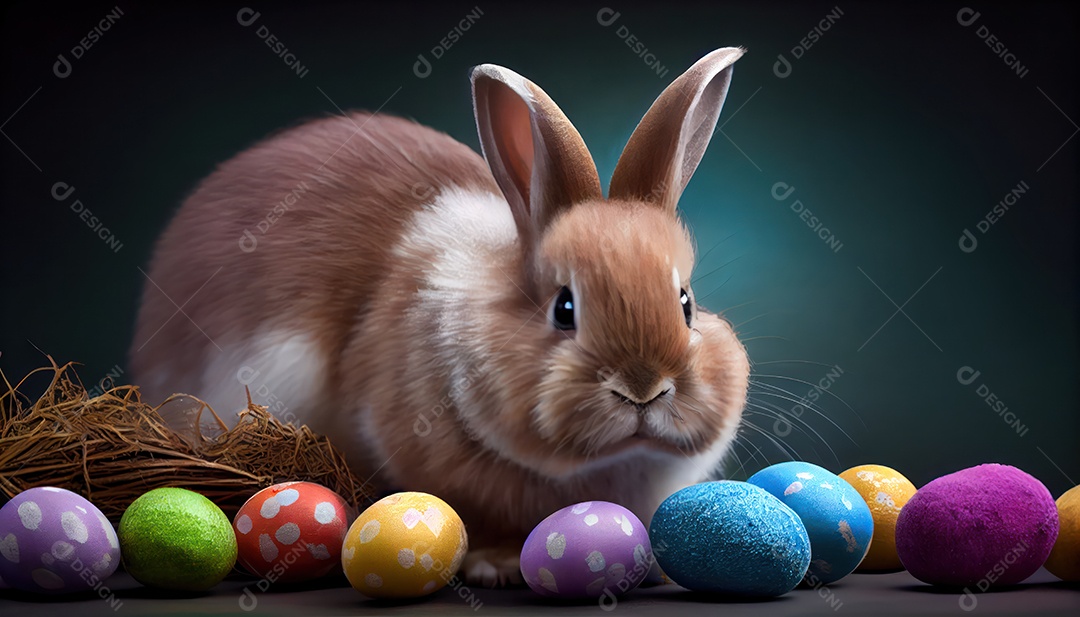 Coelho da páscoa sobre fundo isolado