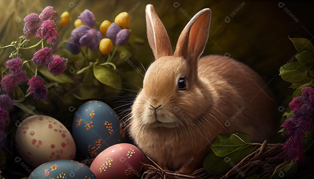 Coelho da páscoa sobre fundo isolado