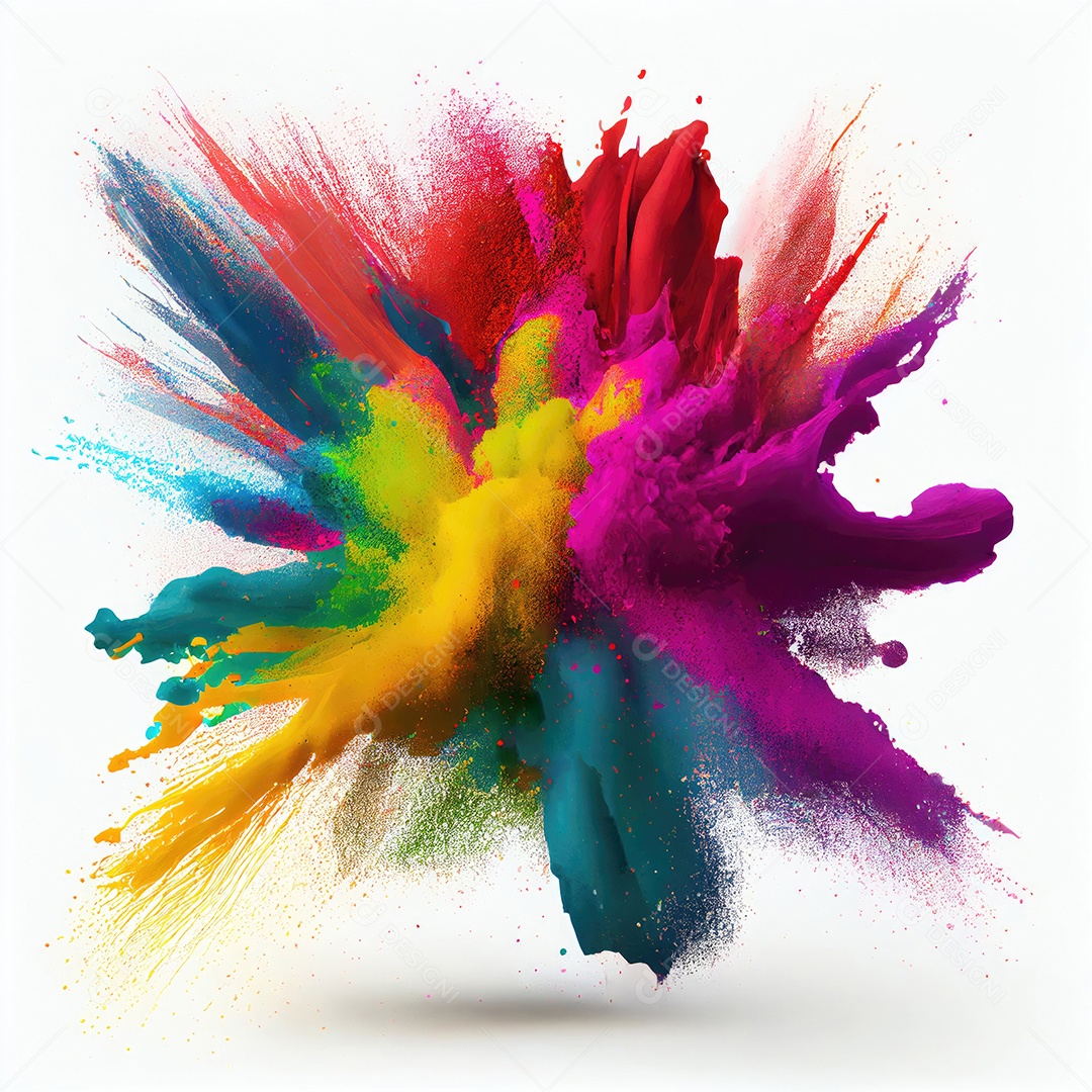 Explosão de pó e tinta colorida