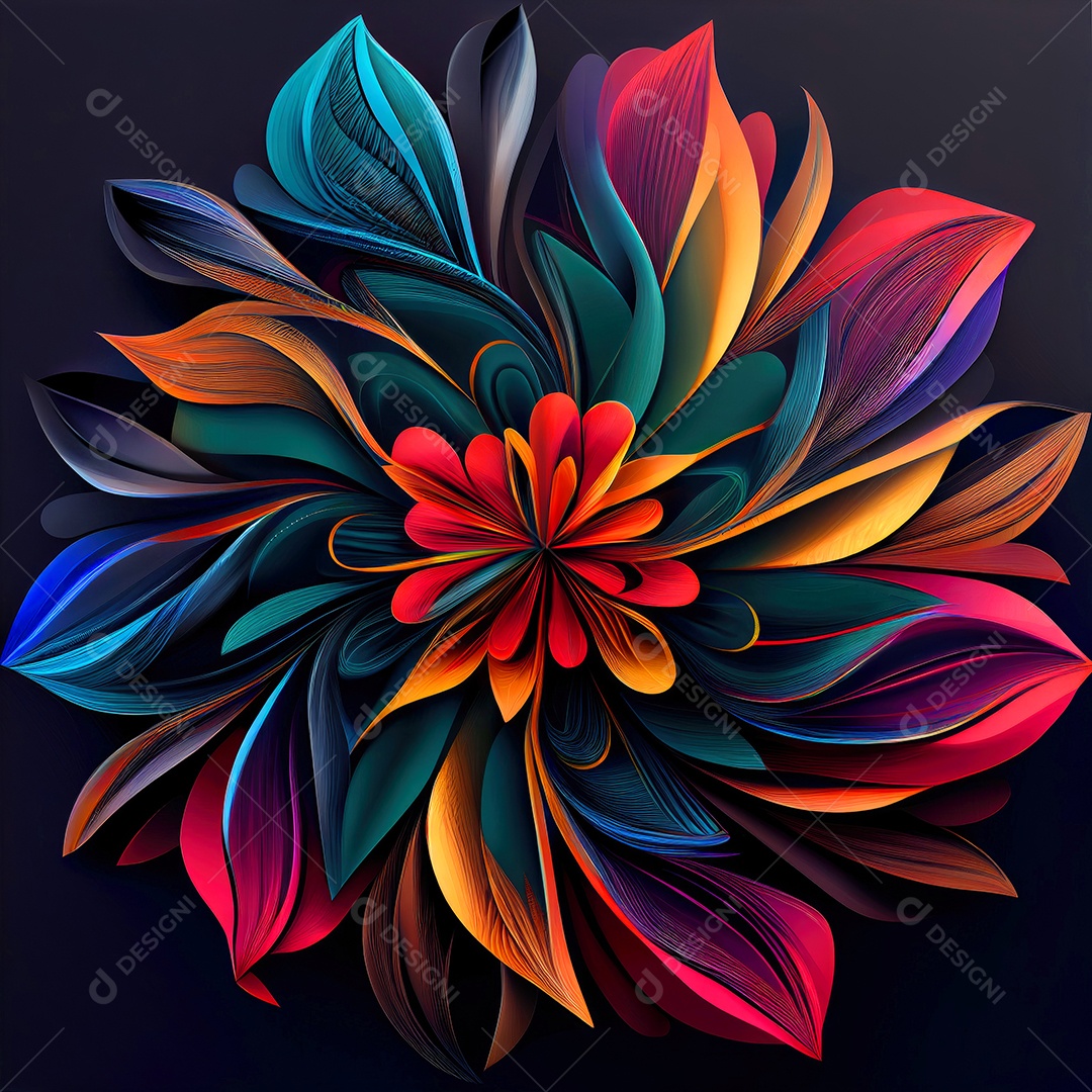 Ilustração de uma flor colorida